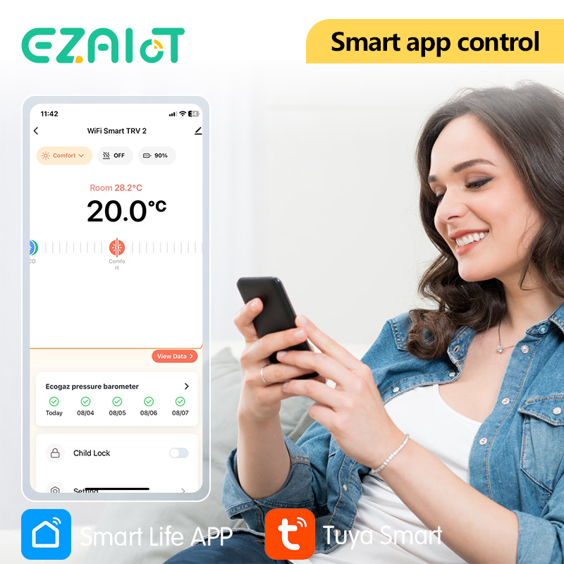 ZigBee Smart TRV Thermostatic Valve Radiator Actuator Temperature Controller with Voice Control Alexa Google Home