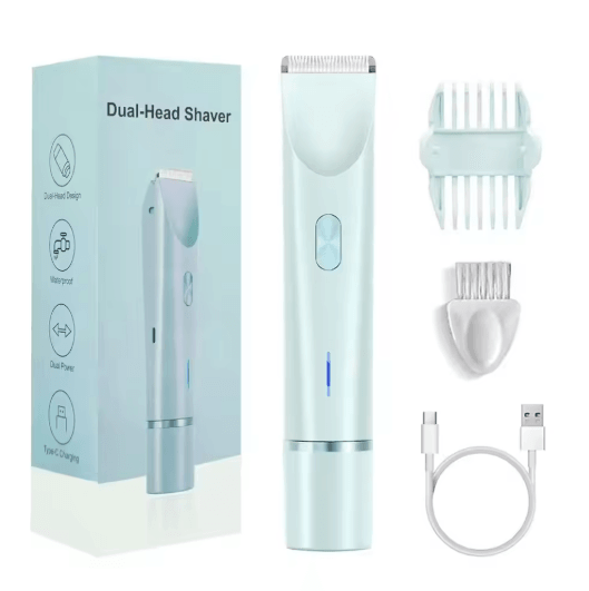 Mini Waterproof Rechargeable Womens Electric Shaver Dual Head Bikini Trimmer & Body Hair Remover