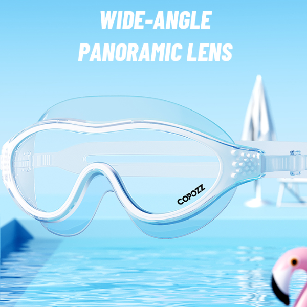 Anti Fog Swimming Goggles with UV Protection Large Frame Adjustable Silicone Fit