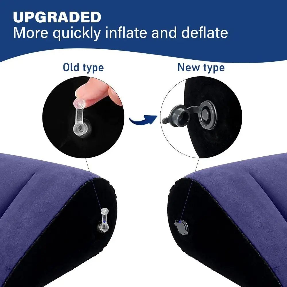 Inflatable PVC Flocking Wedge Pillow – Soft Triangle & Cylinder Support Cushion