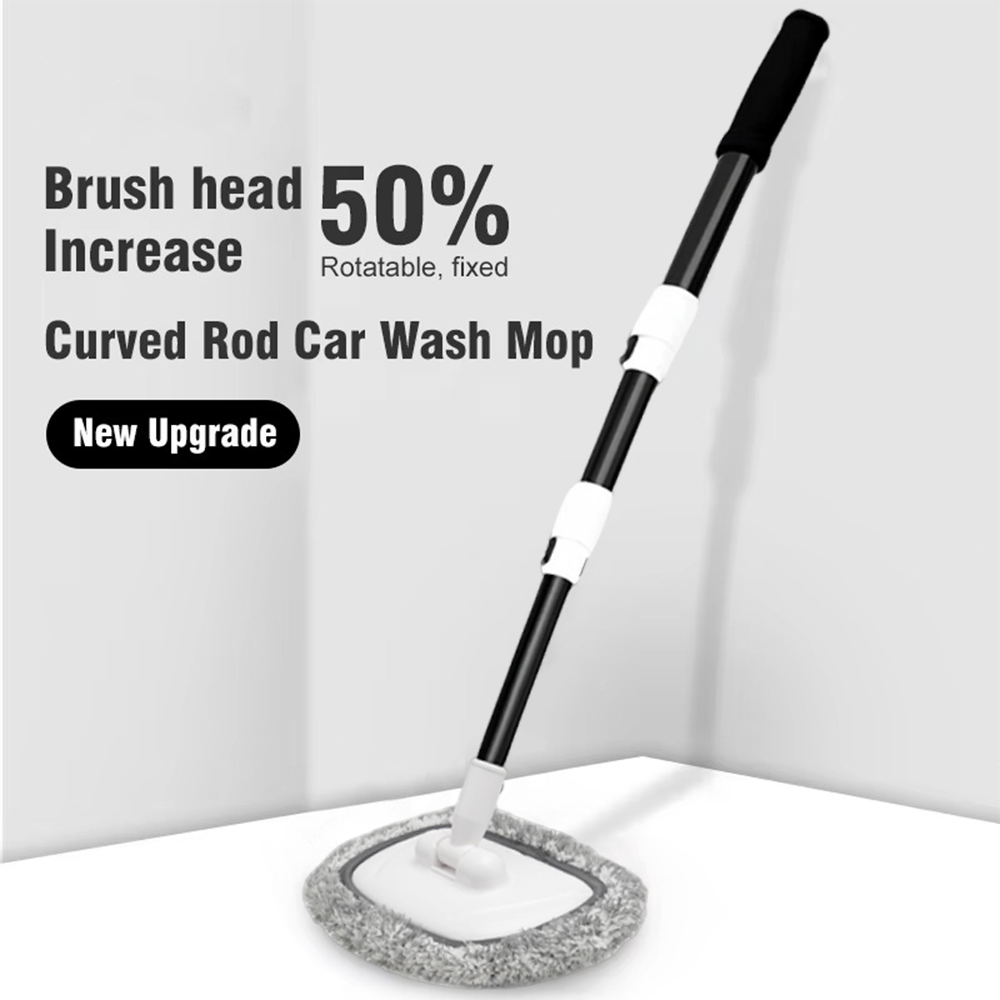 Bend Car Cleaning Brush, Car Wash Brush Broom, Telescoping Long Handle Cleaning Mop
