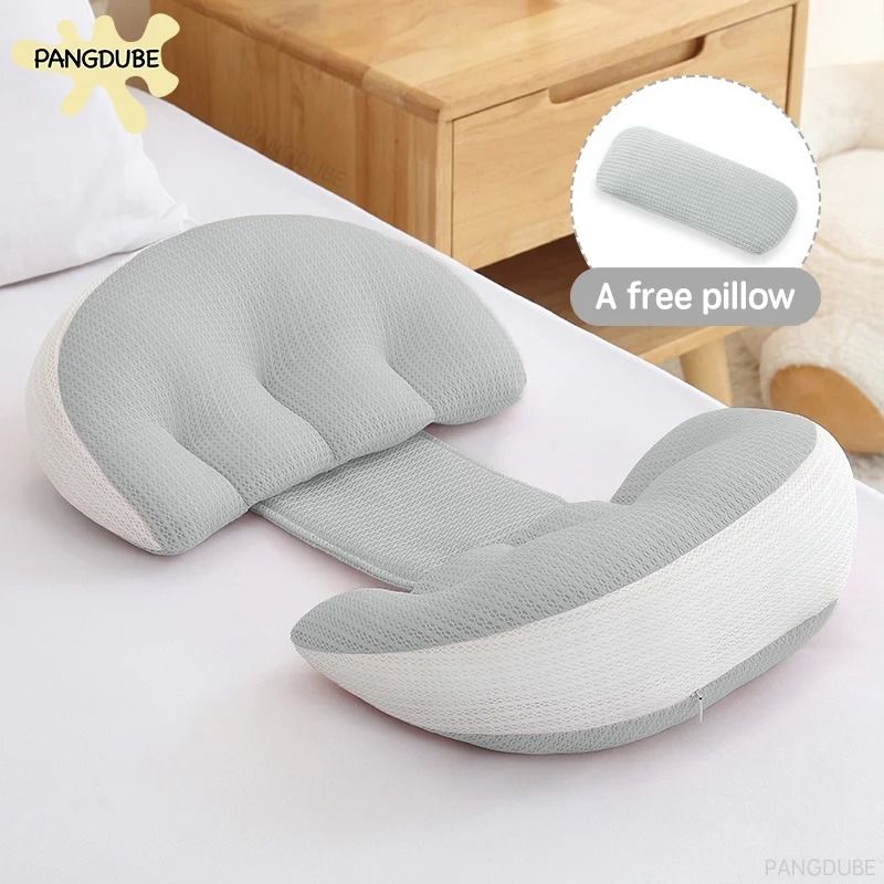 Pregnancy Pillow with Cotton Waist Support and Free Auxiliary Pillow