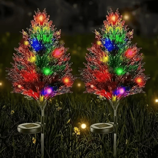 Solar Pine Tree Garden Stake Lights – Waterproof Outdoor Christmas Landscape Decor