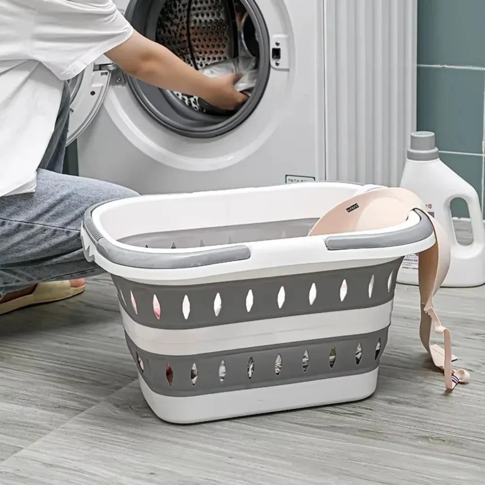 WallFlex Foldable Laundry Basket – Wall Mounted PP Dirty Clothes Hamper with Handle