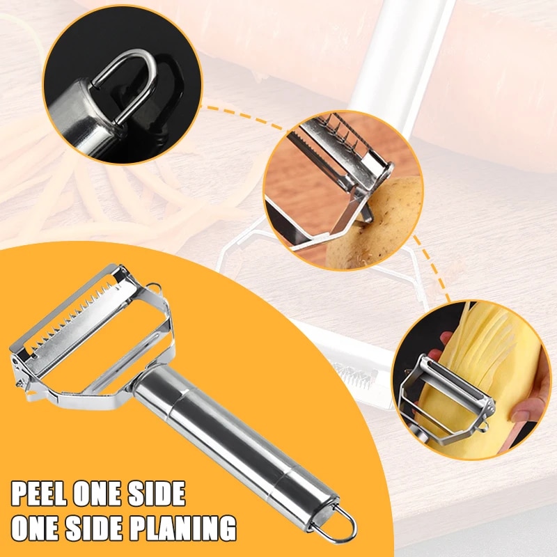 Stainless Steel Double-Head Vegetable Peeler: Multi-Function Kitchen Tool