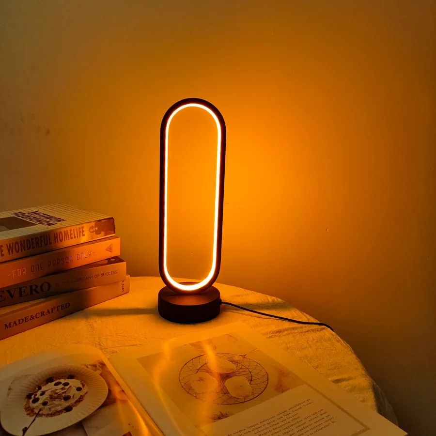 Modern Trilight LED Ring Bedside Lamp – Adjustable Ambience Night Light