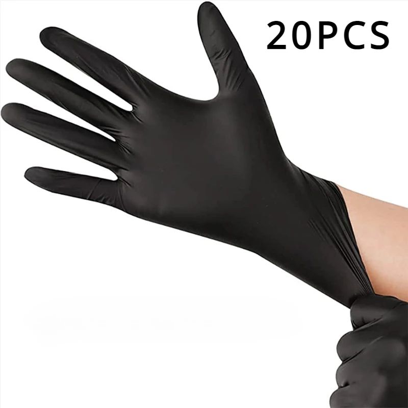Black Nitrile Disposable Gloves – Thickened Waterproof Cleaning, Tattoo & Hairdressing Gloves