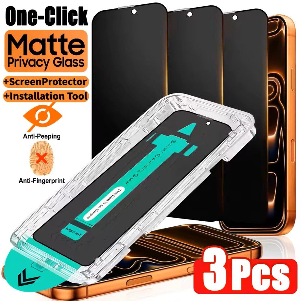 NNBILI Matte Screen Protector 3 Pack Oleophobic Anti Glare Tempered Glass for iPhone