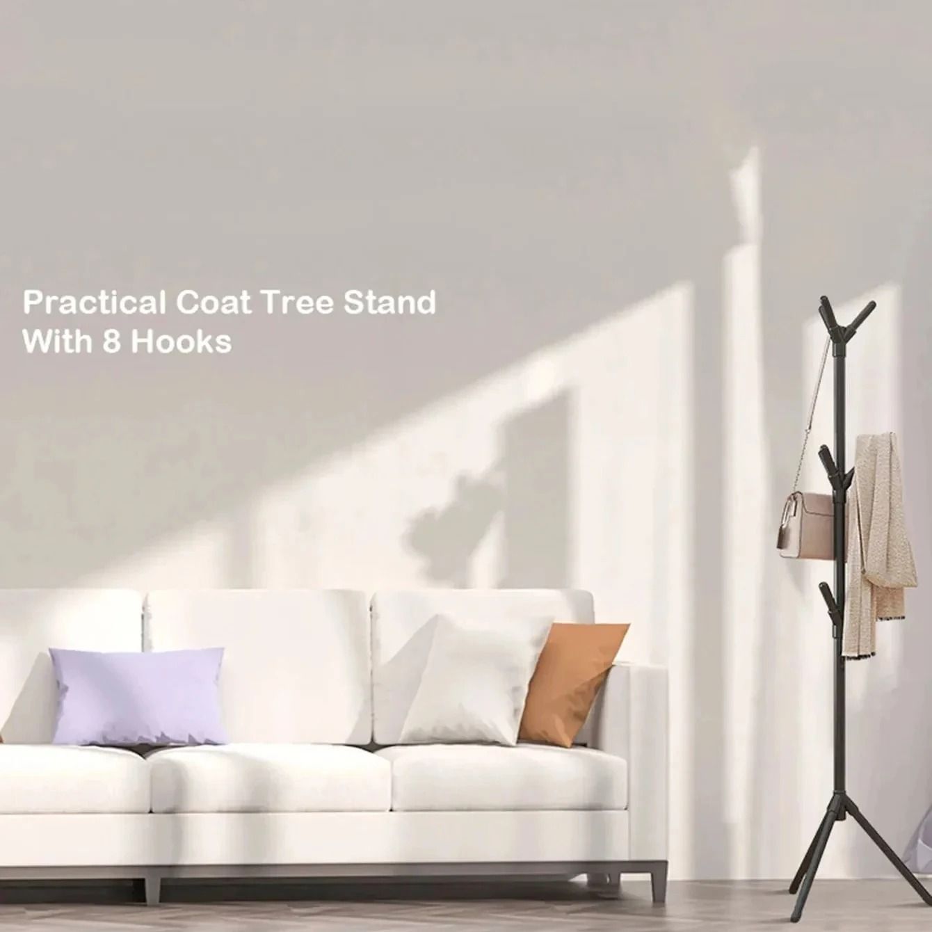 Tree Branch Shape Multi Hook Mobile Coat Rack Stand