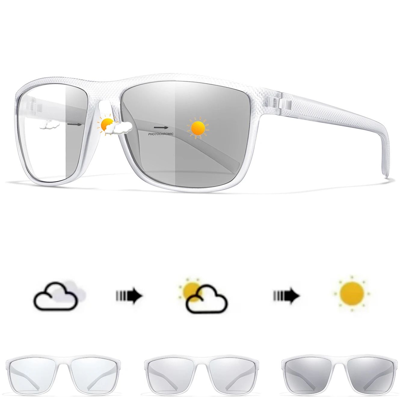 Photochromic Square Driving Sunglasses