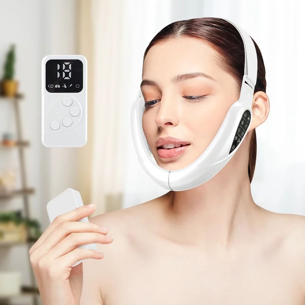 Rechargeable V Face Massager with LED Display for Facial Lifting and Skin Firming