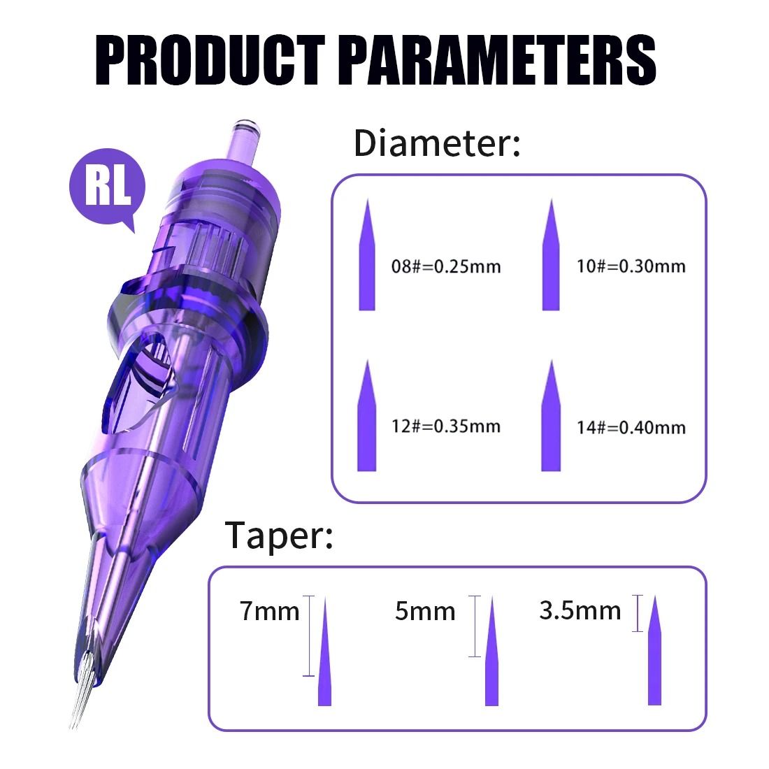 Professional Tattoo Cartridge Needles Set Round Liner Disposable Universal Fit