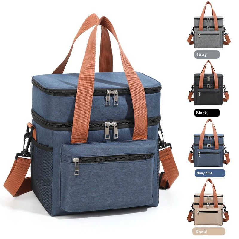 Double Layer Large Capacity Thermal Lunch Bag