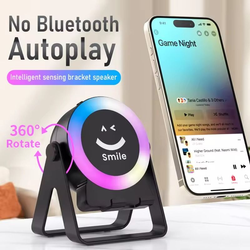Magnetic Bluetooth Wireless Speaker Phone Holder Stand With LED