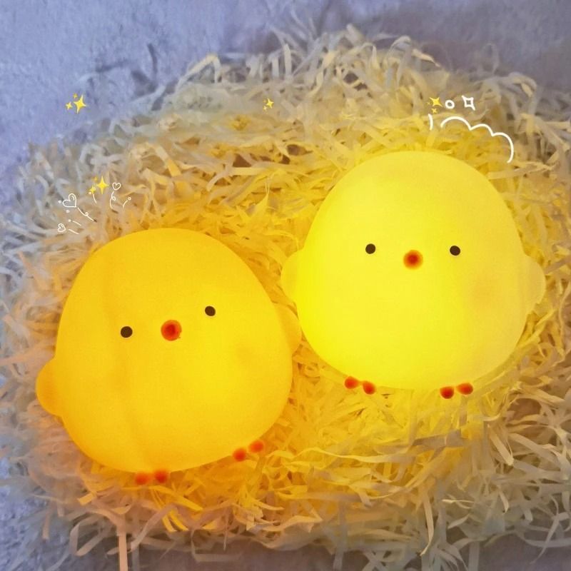 Silicone LED Bedside Night Light Chicken Lamp