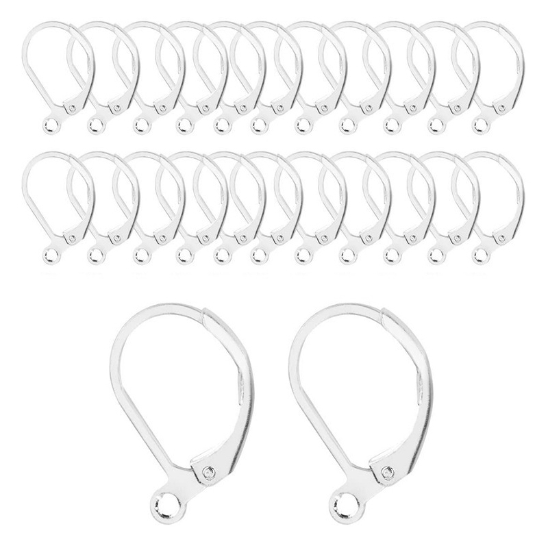 100PCS 925 Sterling Silver Earring Hooks: DIY Beading Findings & Leverback Components