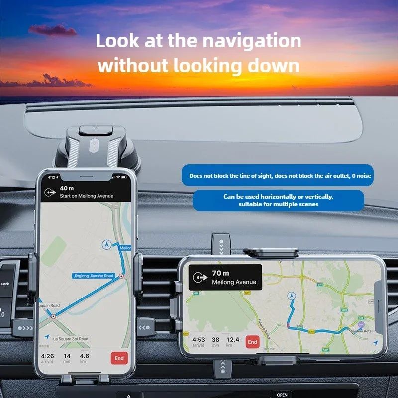 Universal Dashboard Car Phone Holder with Suction Cup Mount (3–7