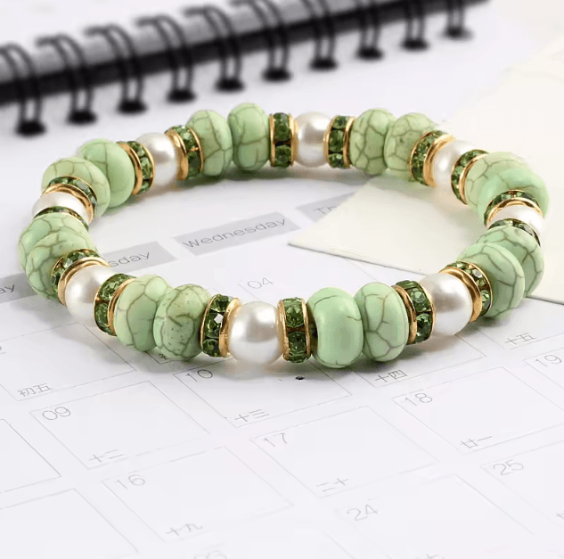 UnityCircle Natural Stone Beaded Bracelets – Elastic Couples & Distance Charm Set for Men & Women