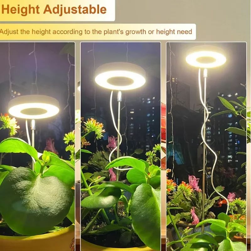 LED Grow Light Full Spectrum Plant Light for Indoor Hydroponics, Height Adjustable with Auto On/Off Timer