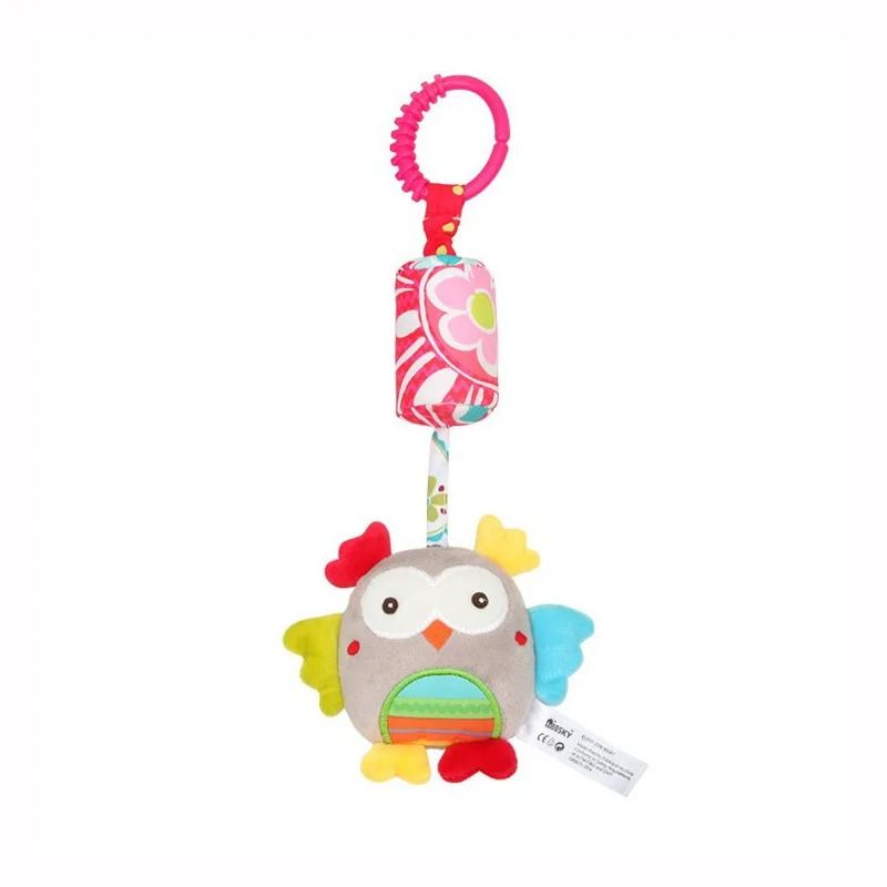 Baby Plush Stroller Toy Hanging Rattle Mobile with Cartoon Animals