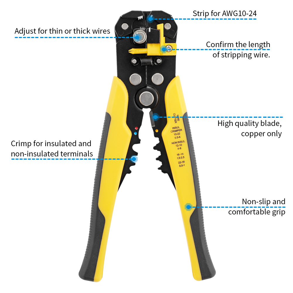 Automatic Wire Stripper Pliers InMultitool Crimping Cutter Cable Electrician Repair Tools