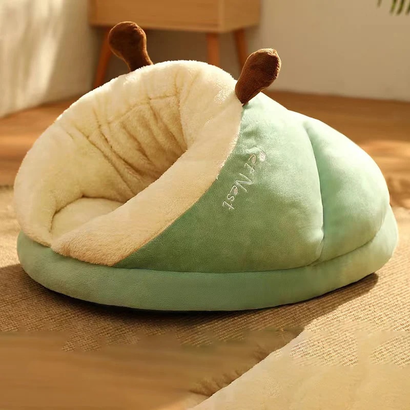 Cozy Small Dog Kennel Bed: Breathable & Cute, Slippers Shape, Cat Sleep Bag, Washable