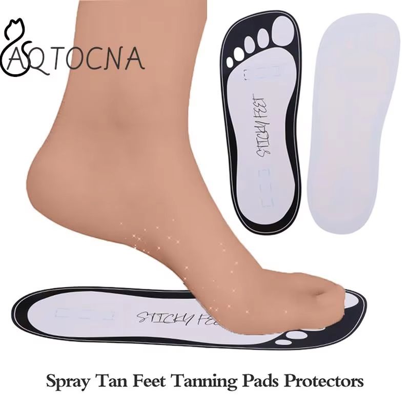 20 Piece Disposable Tanning Feet Pads Sticky Foot Protectors for Spray Tan and Self Tanning