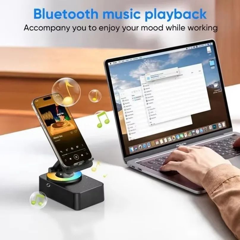 Wireless Bluetooth Speaker with Phone Holder and Power Bank