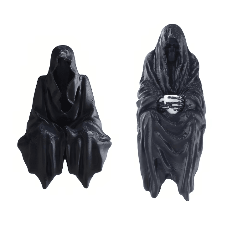 Gothic Hooded Cloaked Statue – 3D Printed Dark Fantasy Desk & Shelf Decor