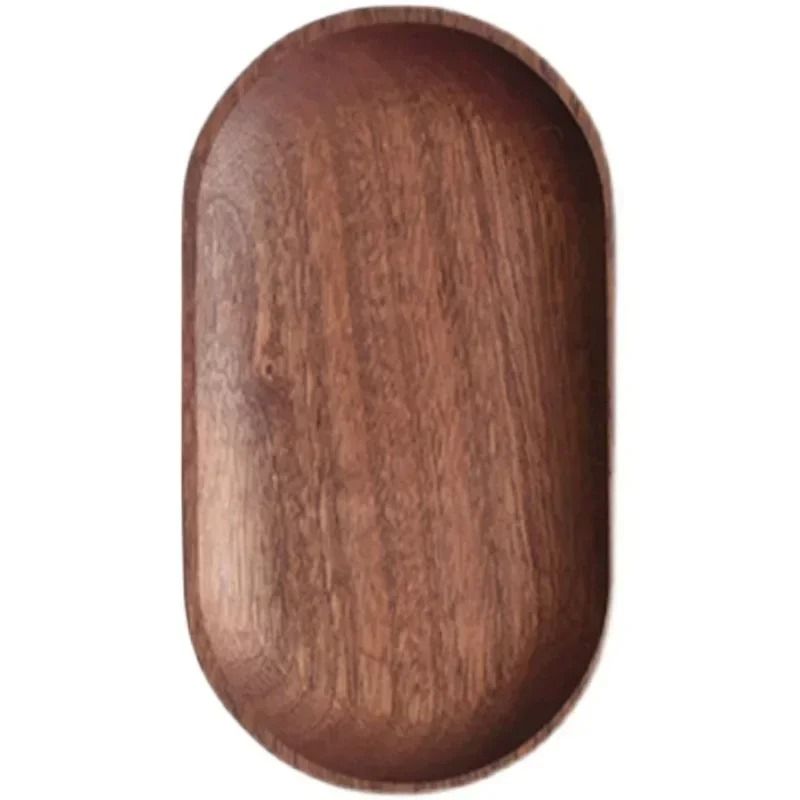 Japanese Style Rectangular Wooden Dinner Plate Walnut Wood Serving Tray