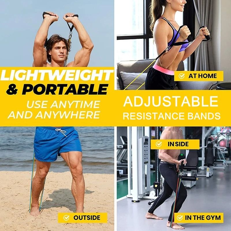 11-Piece Professional Resistance Band & Pull Rope Set