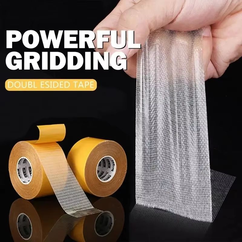 Extra Strong Transparent Double Sided Grid Fiber Adhesive Tape 16.4ft Roll