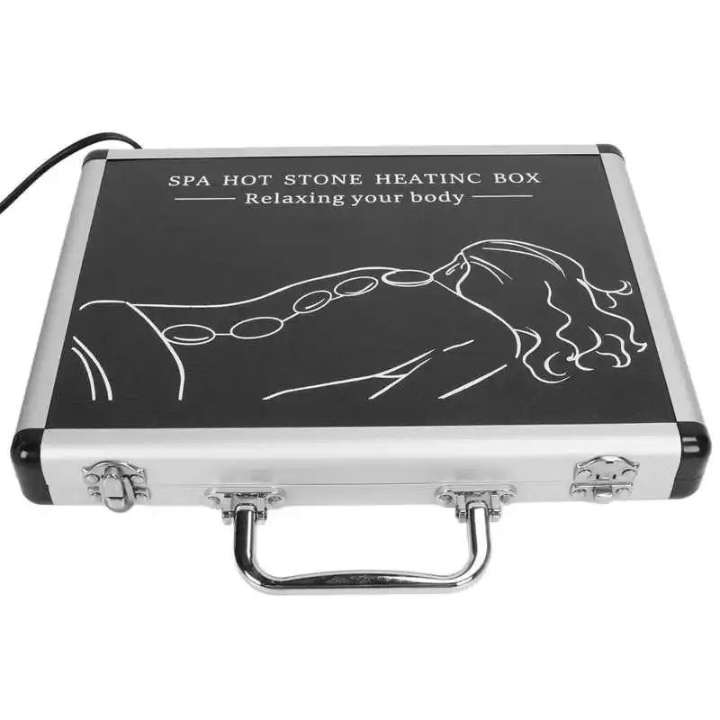 Hot Massage Stones Kit, Warming Therapy Reduce Pain Waterless Heating, SPA Essential Oil Heated Rocks Set