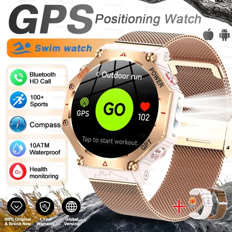 T-Rex 3 Ultra Military GPS Smartwatch with AMOLED Display, 10ATM Waterproof and Compass