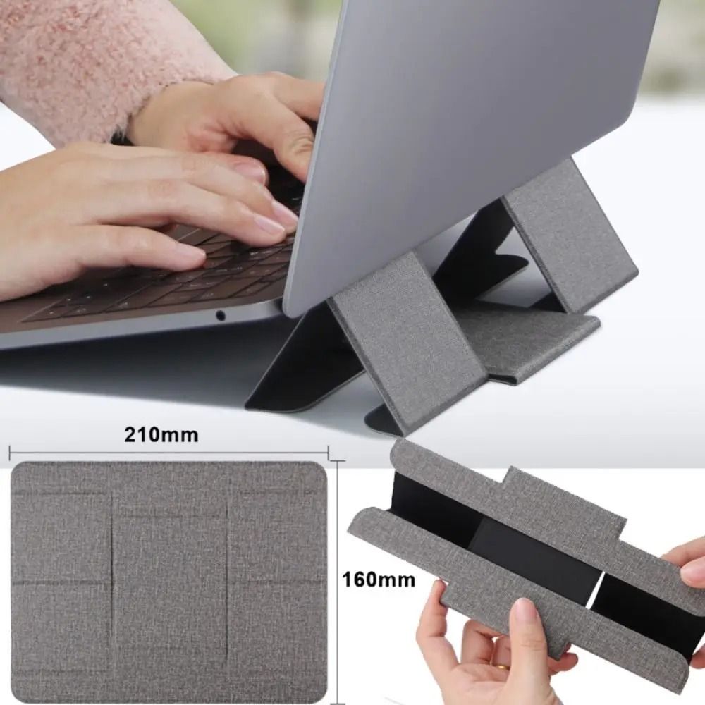 Ultra-Slim Folding Laptop Stand | Professional Ergonomic PU Bracket for 12.5–16 Inch Devices