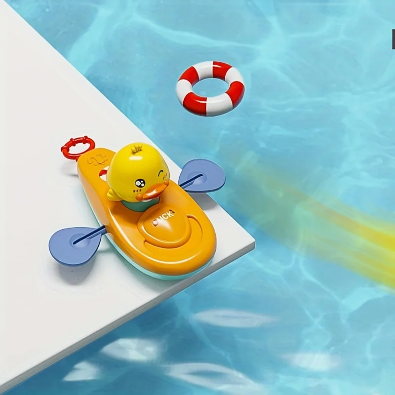 Little Yellow Duck Kayak Toy, 1 Pc Swimming Pool and Bathroom Floating Duck Toy for Kids