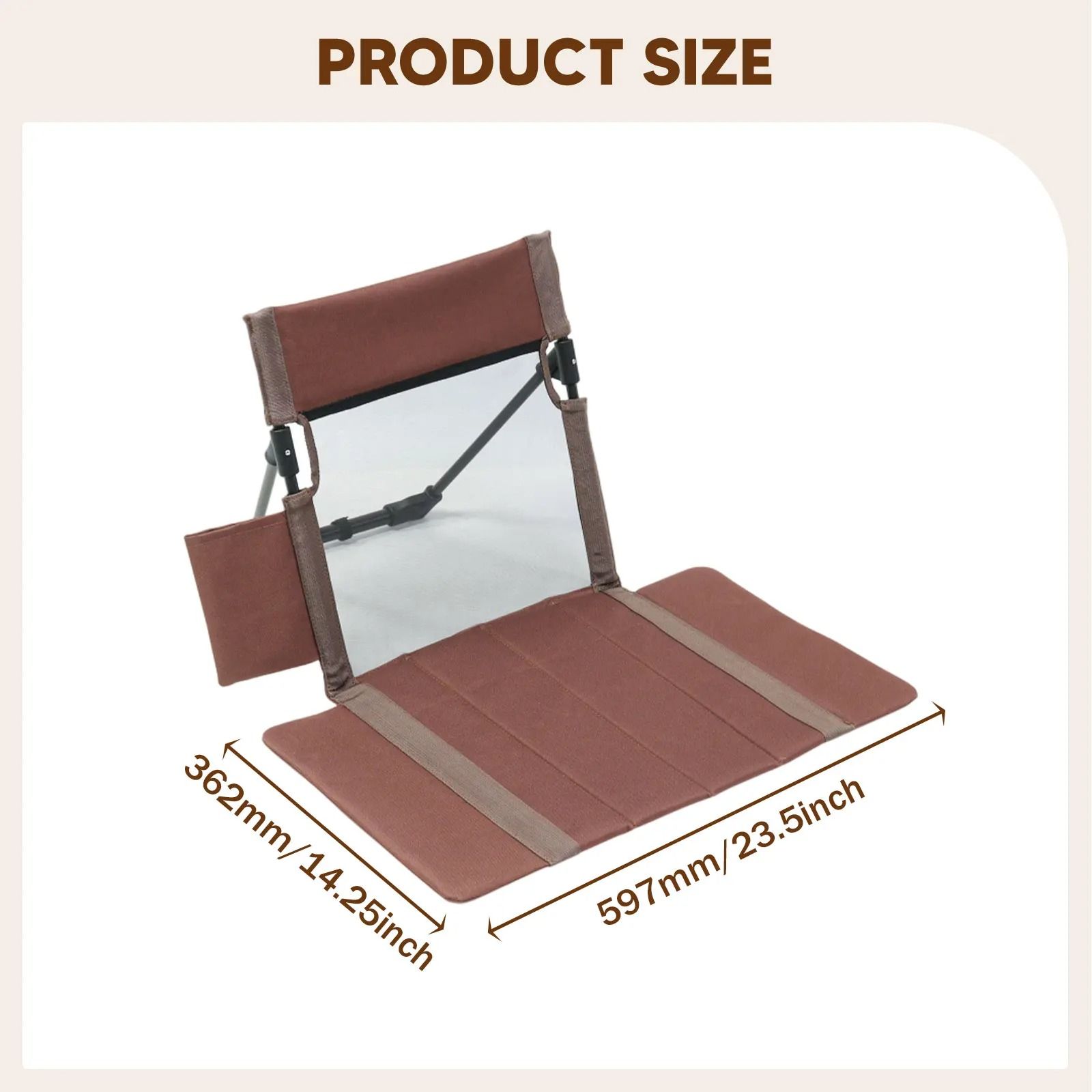 Lightweight Camping Folding Chair with Backrest Portable Floor Seat