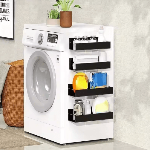 MagniSpace 2pcs Magnetic Storage Shelf – Space-Saving Fridge Organizer Rack for Kitchen & Laundry