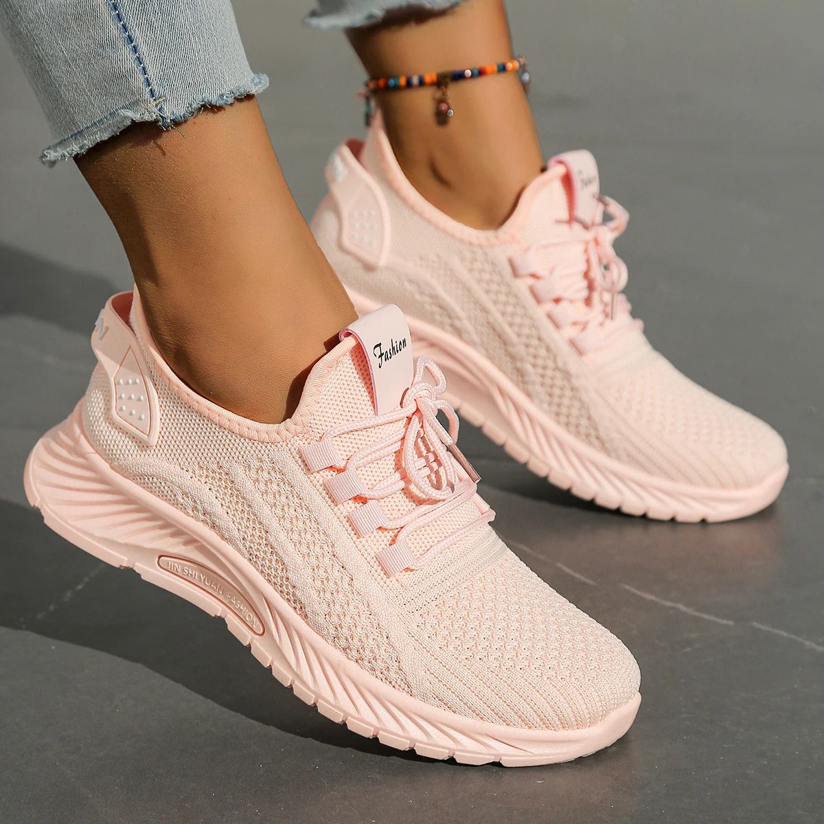 Fall KnitStride Womens Casual Sneakers - Breathable Everyday Walking Shoes