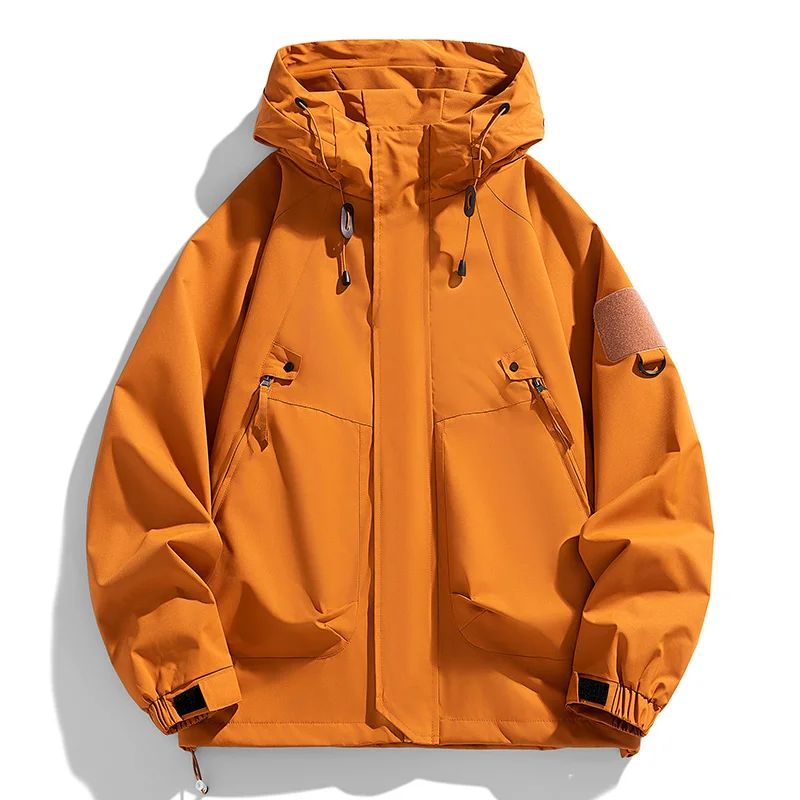 Men's Waterproof Hooded Windbreaker Jacket – Lightweight Softshell Bomber for Hiking, Camping & Casual Wear