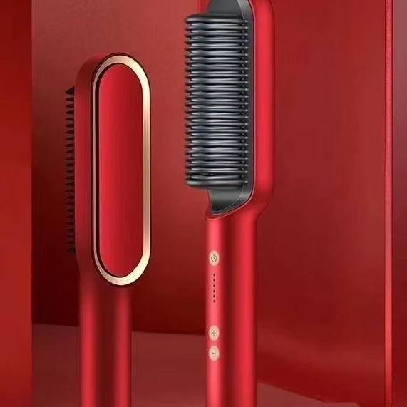 Professional Hot Comb Hair Straightener Brush Fast Heating Ceramic Styling Tool