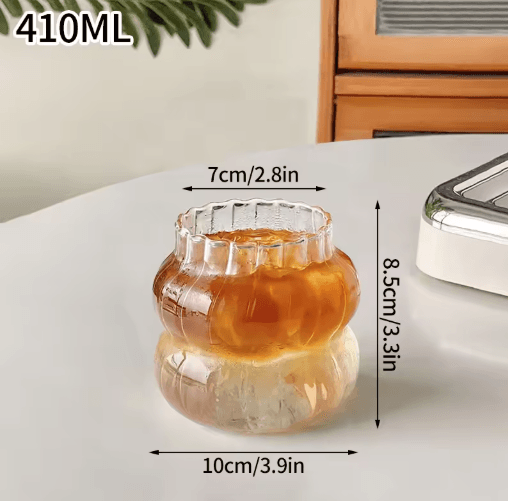 RippleWave Transparent Drinking Glass – Creative Wave Iced Coffee Tumbler