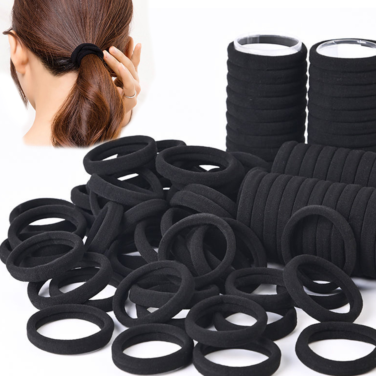 High-Elasticity Womens Hair Bands, Comfortable Rubber Hair Ties for All Hair Types