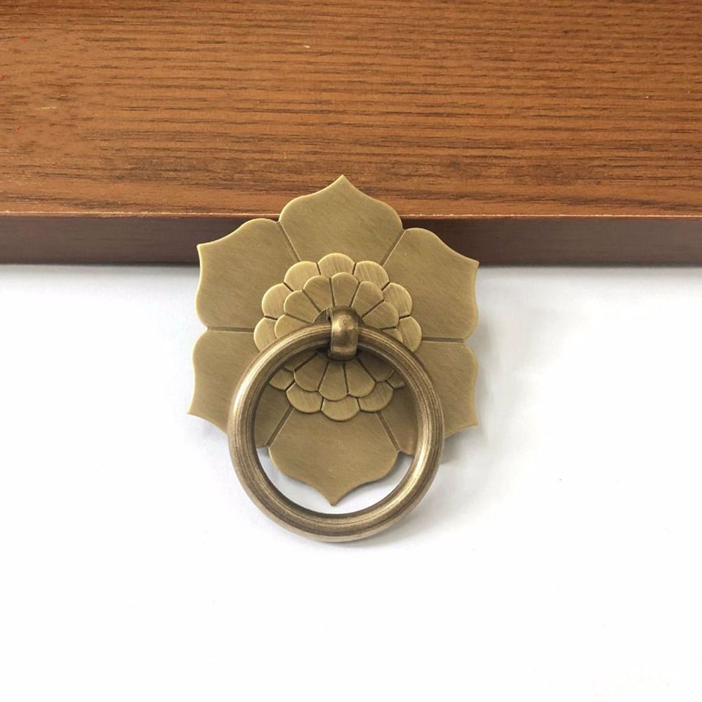 Antique Bronze Ring Pull Cabinet Handles Vintage Drawer Knobs Furniture Hardware