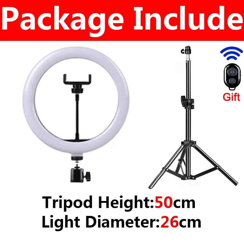 Professional High-Definition LED Studio Ring Light with Multi-Height Tripod and Bluetooth Control