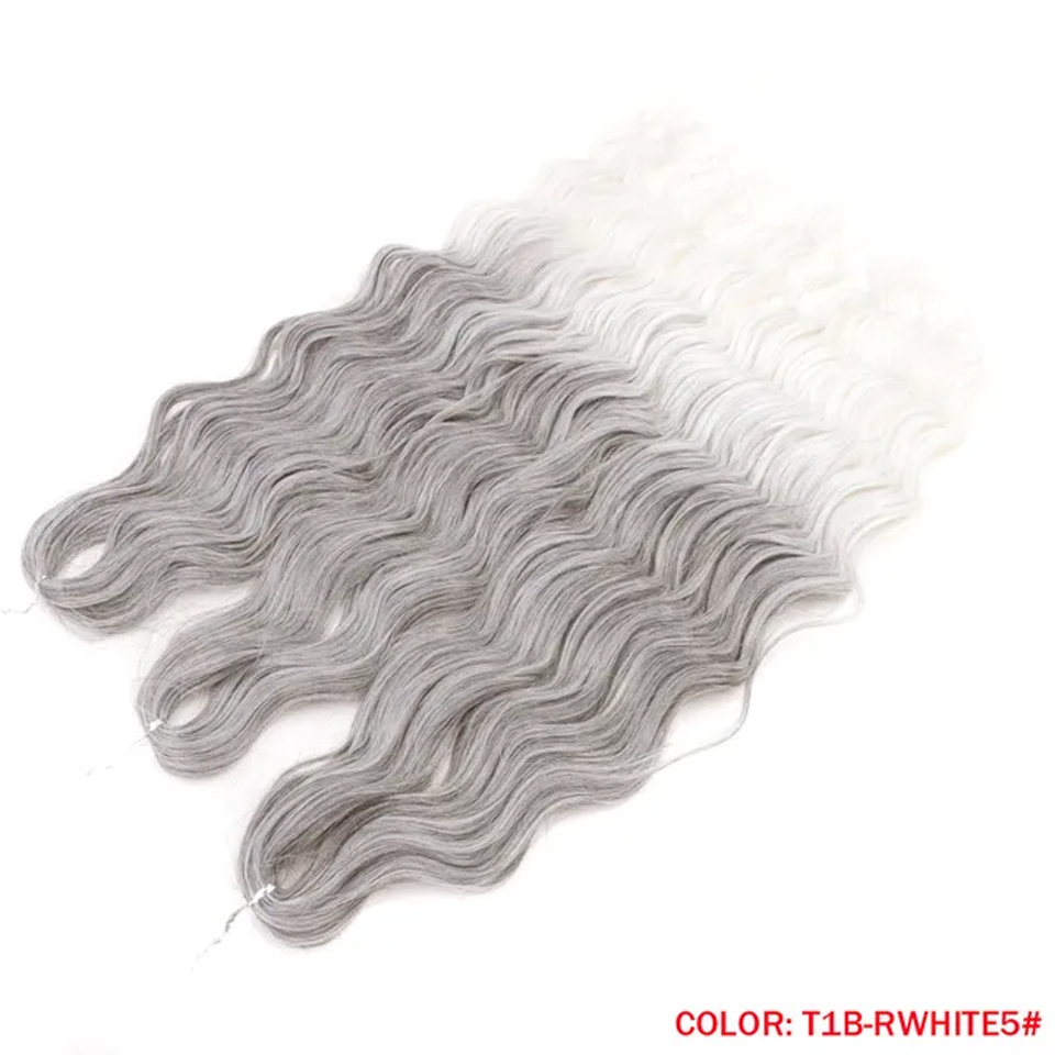 Noble Hair Synthetic Loose Deep Wave Braiding Hair Extensions Ombre Blonde Twist Crochet Curly Water Wave Braid