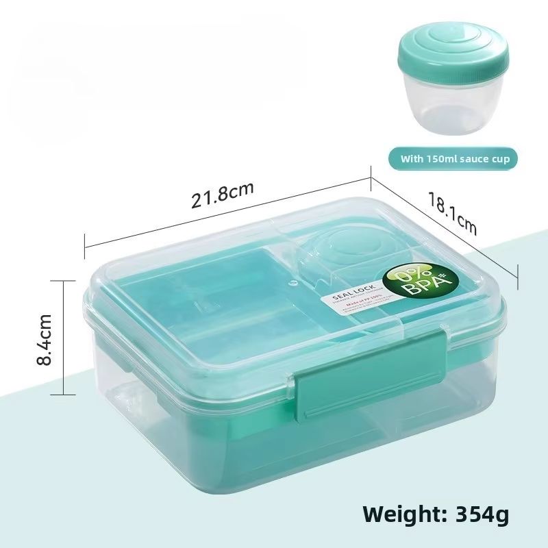 54.10 fl oz Double Yogurt Compartment Bento Lunch Box Leakproof Microwave Food Container
