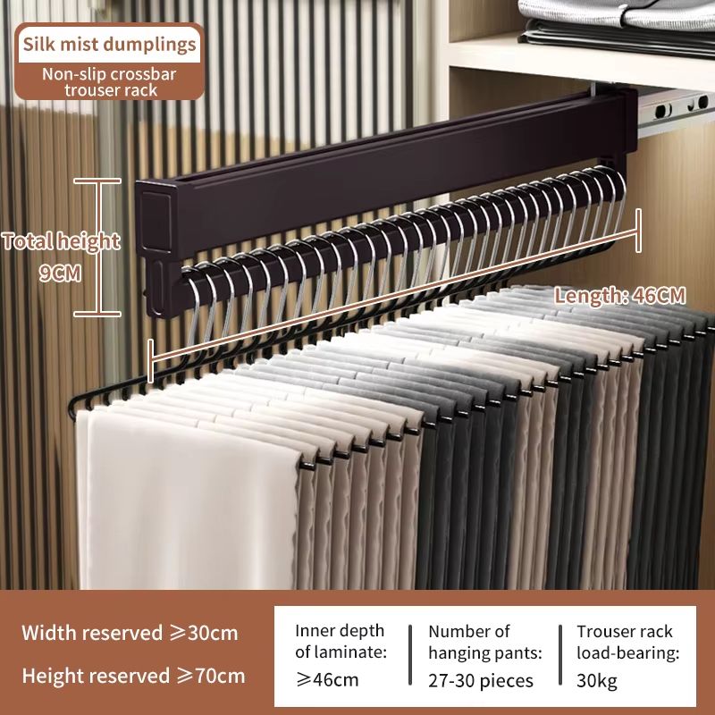 Space-Saving Expandable Sliding Pants Rack