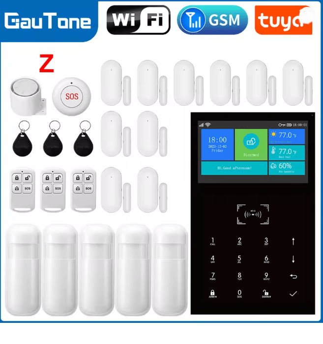 PG109 Smart Home Security Alarm System WIFI GSM with Touch Screen and App Control