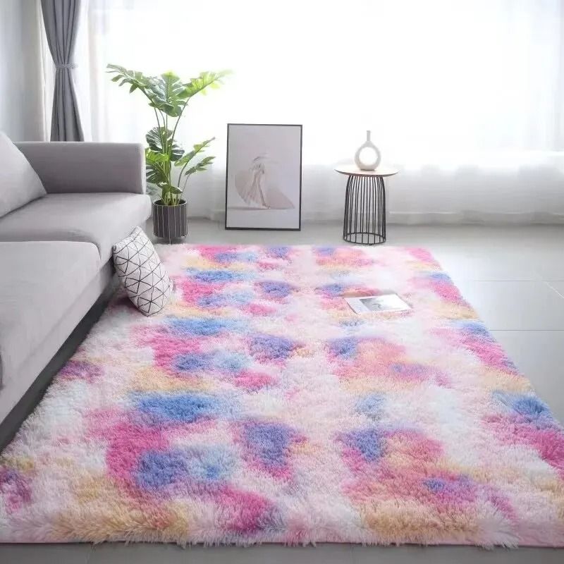 Soft Washable Tie Dye Non Slip Area Rug for Kids Bedroom Living Room